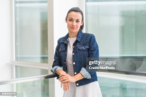 The actress Sara Rivero during the presentation of EL CÍCLOPE in the theaters of the Madrid Channel. August 24, 2017