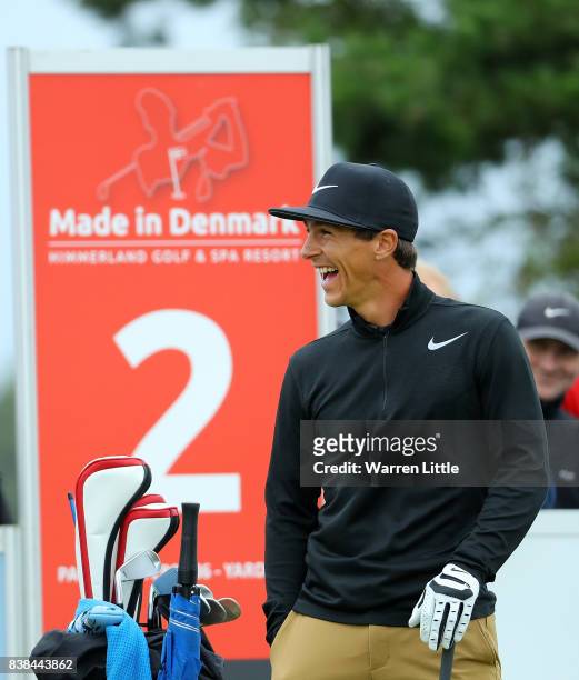 Thorbjorn Olesen of Denmark on the 2nd tee during day one of Made in Denmark at Himmerland Golf & Spa Resort on August 24, 2017 in Aalborg, Denmark.