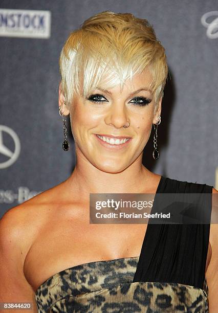 Singer Pink arrives at the Bambi Awards 2008 on November 27, 2008 in Offenburg, Germany.