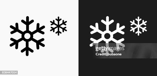 illustrazioni stock, clip art, cartoni animati e icone di tendenza di icona fiocchi di neve su sfondi vettoriali in bianco e nero - snowflake