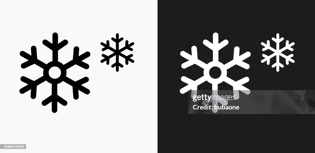 Ícone de flocos de neve em preto e branco Vector Backgrounds