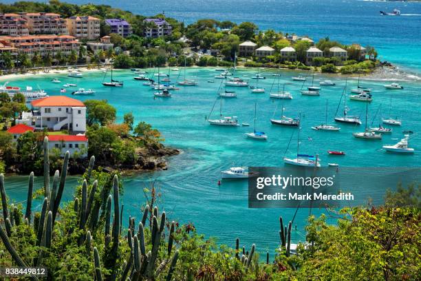 cruz bay, st john, us virgin islands - cruz bay harbour stock pictures, royalty-free photos & images