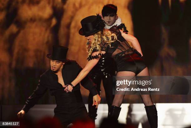 Singer Britney Spears performs during the Bambi Awards 2008 Show on November 27, 2008 in Offenburg, Germany.