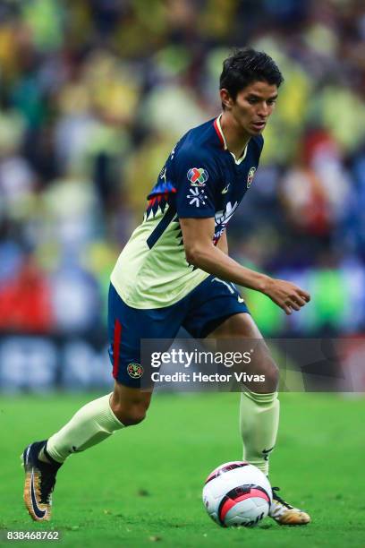 Carlos Orrantia of America reacts during the 6th round match between America and Tigres UANL as part of the Torneo Apertura 2017 Liga MX at Azteca...