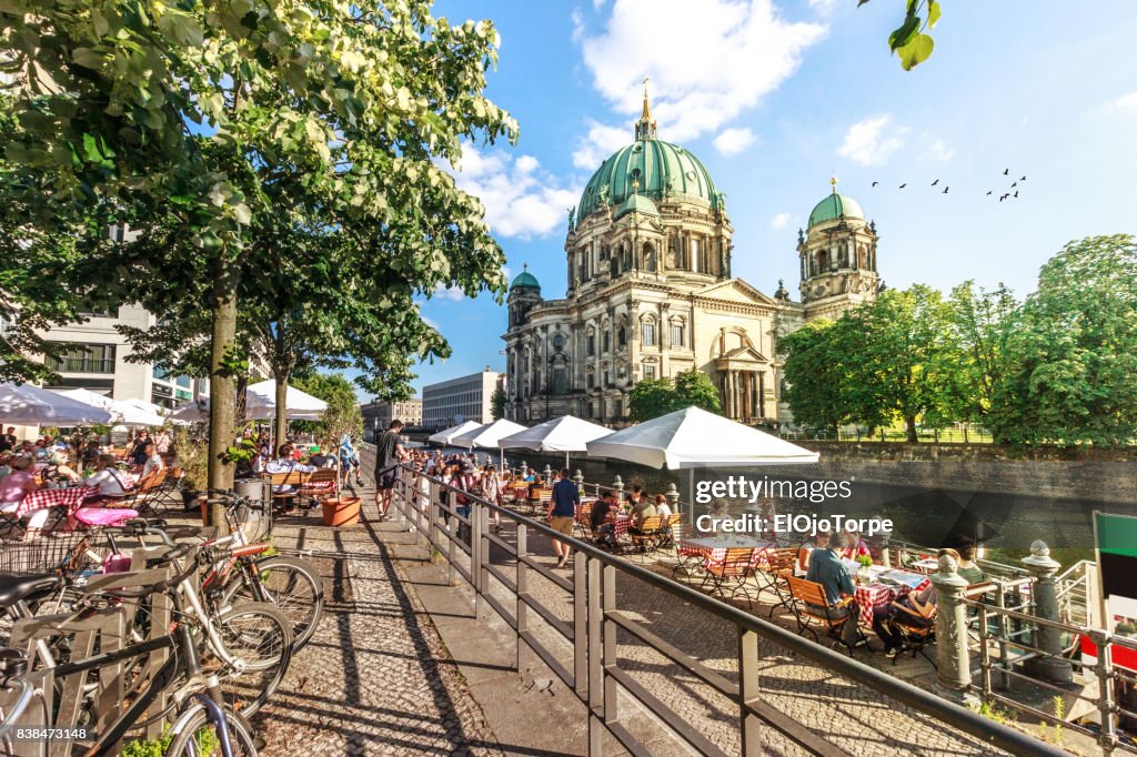 View of Spree River and Berliner Dom, Berlin, Germany