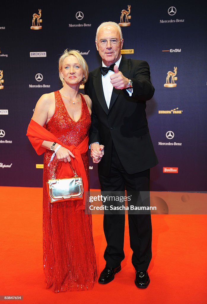 Franz Beckenbauer And Wife Sybille Arrives To The Bambi Awards 2008 franz-beckenbauer-and-wife-sybille-arrives-to-the-bambi-awards-2008