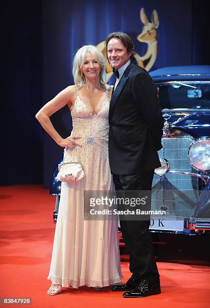 Host Frauke Ludowig and husband Kai Roeffen arrive to the Bambi Awards 2008 on November 27, 2008 in Offenburg, Germany.