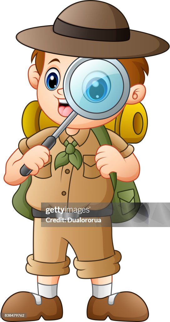 Boy Explorer Icon Boy Explorer With Magnifying Glass High-Res Vector Graphic - Getty Images