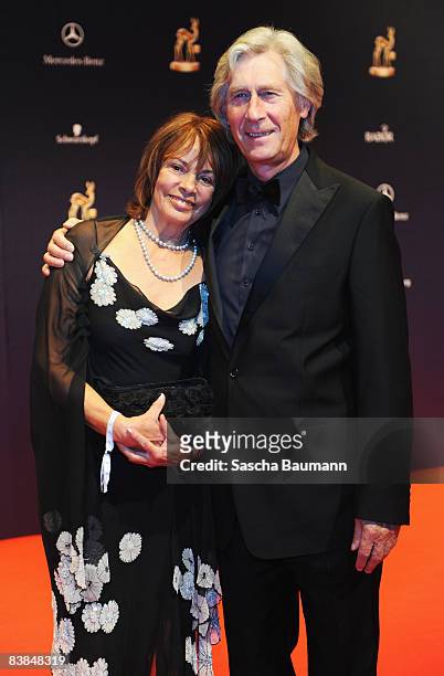 Eberhard Schoener and wife Stefanie Schoener arrives to the Bambi Awards 2008 on November 27, 2008 in Offenburg, Germany.
