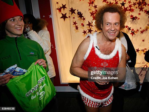 Richard Simmons pumps up Black Friday shoppers with the "Cranergy Holiday Hustle" at the world's largest store, Macy's Herald Square on November 28,...