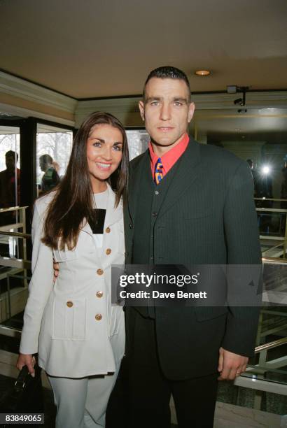 Actor and footballer Vinnie Jones with his wife Tanya at the TV And Radio Industries Club Awards at the Grosvenor House Hotel in London, 11th March...