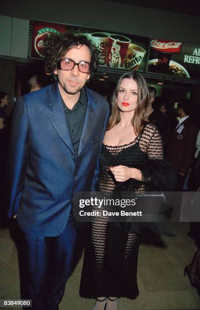 Director Tim Burton and his wife Lisa Marie at the Brit Awards, 24th February 1997.