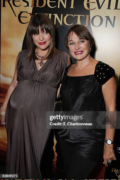 Milla Jovovich and mother Galina Jovovich at the World Premiere of Screen Gems "Resident Evil: Extinction" at Planet Hollywood Resort and Casino on...