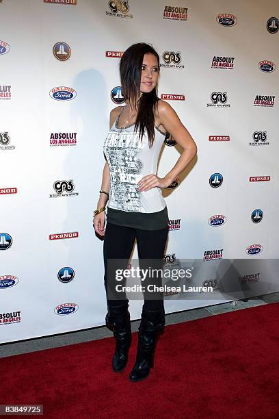 Television personality Audrina Patridge arrives at the Official Grand Opening of Galpin Auto Sports on October 18, 2008 in Van Nuys, California.