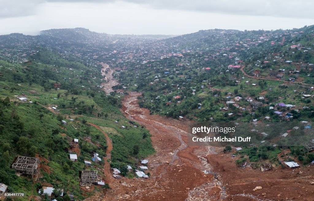 Sierra Leone Mudslide Downstream Drone Photo
