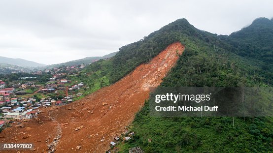 Sierra Leone Mudslide Drone Aerial Photo Sierra Leone Mudslide Drone Aerial Photo