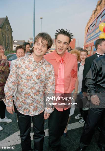 Presenters Ant and Dec at the opening night of 'Summer Holiday' at Blackpool Opera House, 6th June 1996.