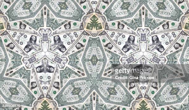 us $ 1 banknotes kaleidoscope - digital currency photos et images de collection