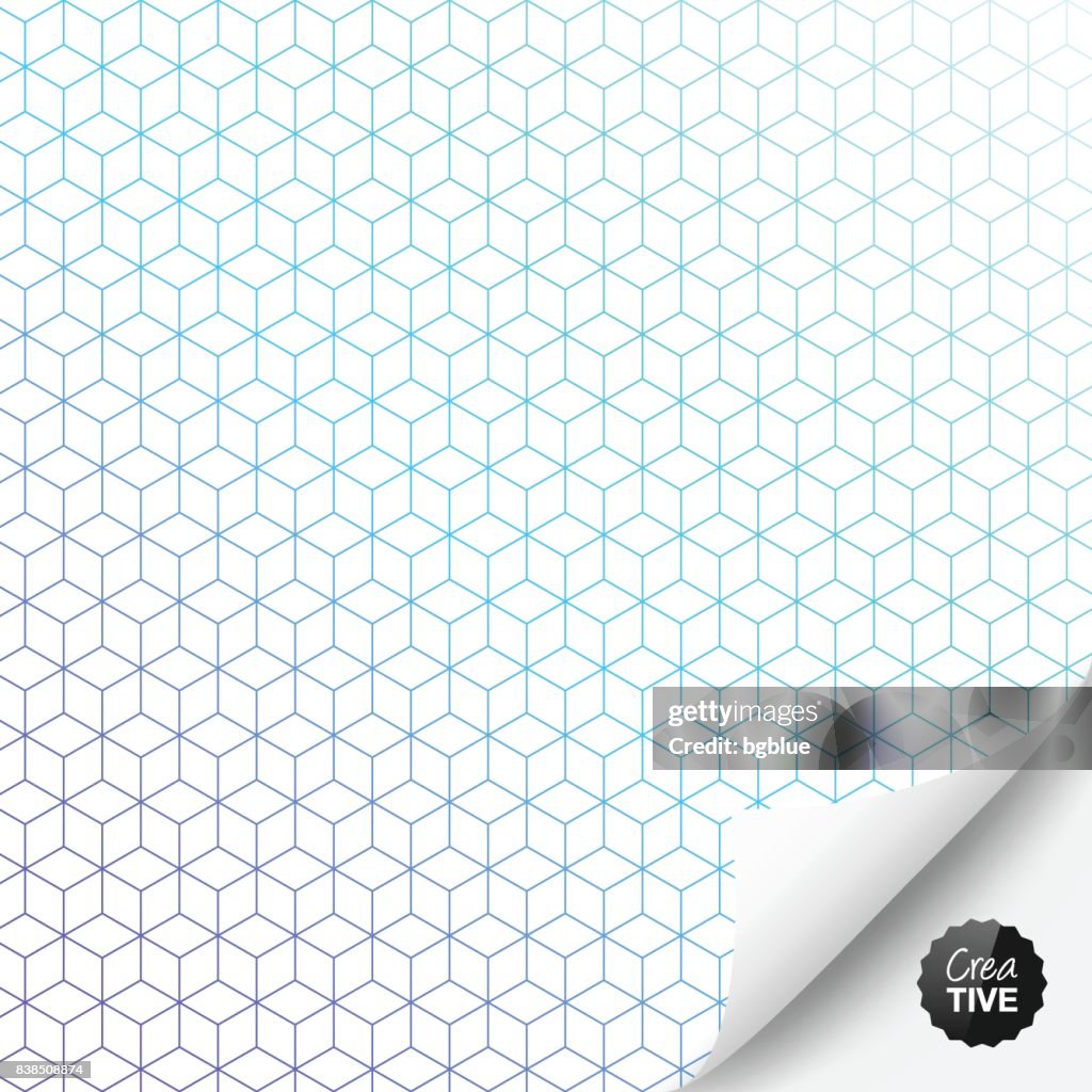 Abstract geometric background with curled page