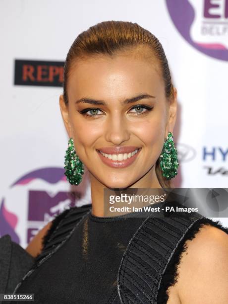 Irina Shayk arriving for the 2011 MTV Europe Music Awards at the Odyssey Arena, Belfast.