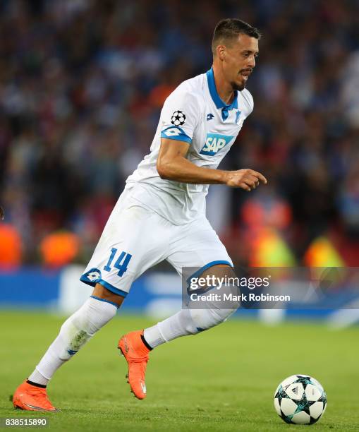 Sandro Wagner of Liverpool during the UEFA Champions League Qualifying Play-Offs round second leg match between Liverpool FC and 1899 Hoffenheim at...