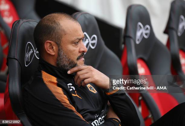 Nuno Espirito Santo manager / head coach of Wolverhampton Wanderers during the Carabao Cup Second Round match between Southampton and Wolverhampton...