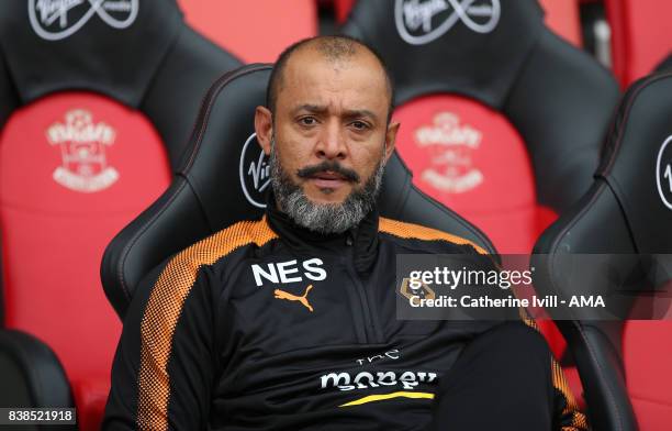 Nuno Espirito Santo manager / head coach of Wolverhampton Wanderers during the Carabao Cup Second Round match between Southampton and Wolverhampton...