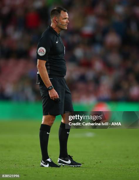 Referee James Linington during the Carabao Cup Second Round match between Southampton and Wolverhampton Wanderers at St Mary's Stadium on August 23,...