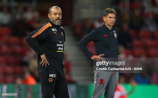 Nuno Espirito Santo manager / head coach of Wolverhampton Wanderers during the Carabao Cup Second Round match between Southampton and Wolverhampton...