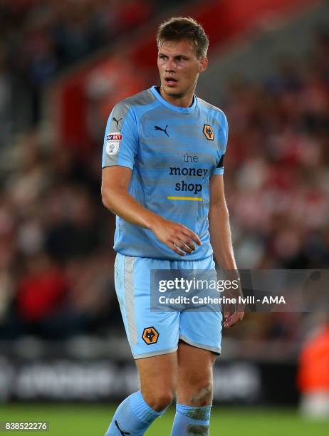 Ryan Bennett of Wolverhampton Wanderers during the Carabao Cup Second Round match between Southampton and Wolverhampton Wanderers at St Mary's...