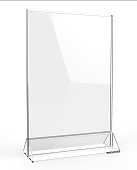 Clear plastic and acrylic  table talkers promotional upright menu table tent top sign holder 11x8 table menu card display stand picture frame for mock up and template design.
