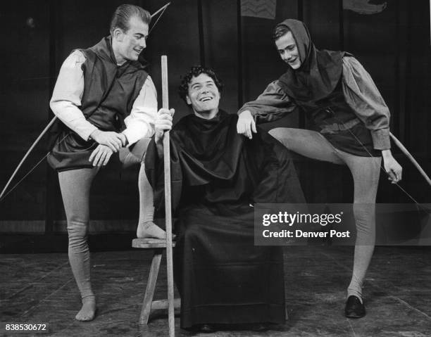 Fun In The Forest Terry Miller, left, as Robin Hood Harry Bartlett as Friar Tuck and Don Koch share a joke in their Sherwood Forest hideout in the...