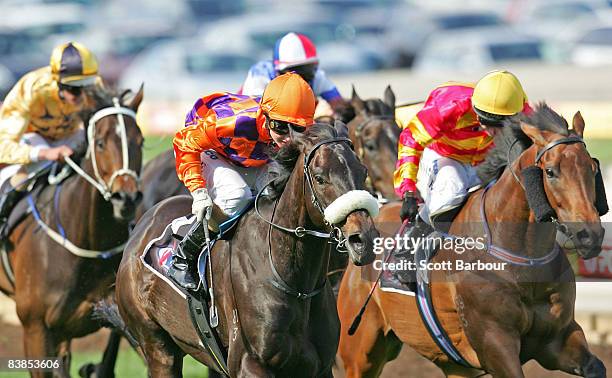 Michelle Payne rides China Causeway to win race 7 Swift Signs Handicap during the Moonee Valley Racing Club Christmas at the Valley meeting held at...