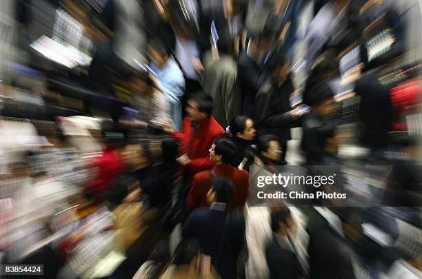 Graduating university students crowd a job fair on November 28, 2008 in Chongqing, China. The number of Chinese college graduates will hit 5.59...