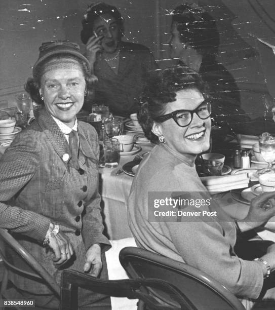 Lunching at the Denver Country Club recently were Mrs. Wilbur Lakas and Mrs. Katherine Brown. Credit: Denver Post