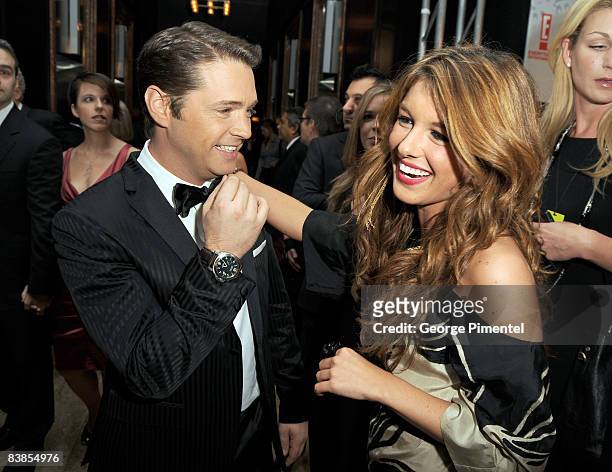 Host Jason Priestley and actress Shenae Grimes attend the 2008 Gemini Awards at the Metro Toronto Convention Centre on November 28, 2008 in Toronto,...