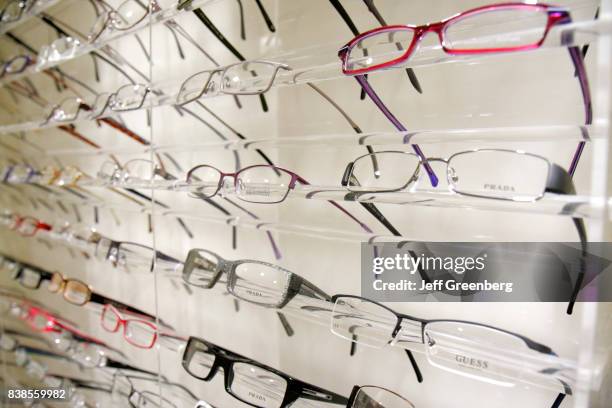 Eyeglasses for sale in an opticians on Coray way.