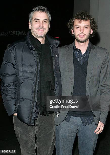 Alfonso Cuaron and Jonas Cuaron arrive at the premiere of 'Ano Una' at the Curzon Renoir on November 29, 2008 in London, England.