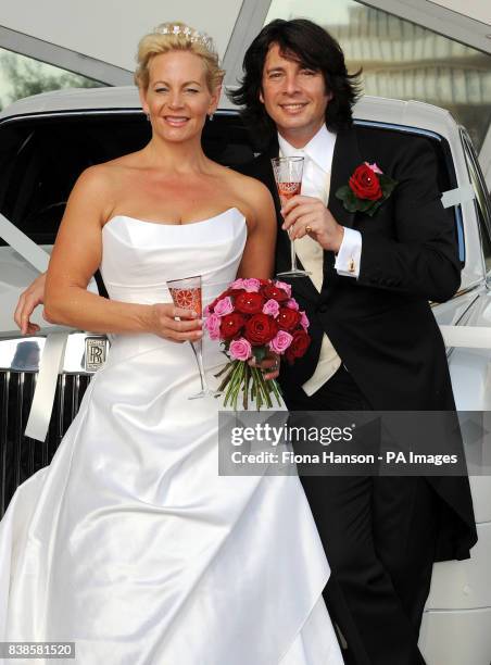 Designer and presenter Laurence Llewelyn-Bowen and wife Jackie, a wedding planner, open the National wedding Show at Earls Court 2, London today.