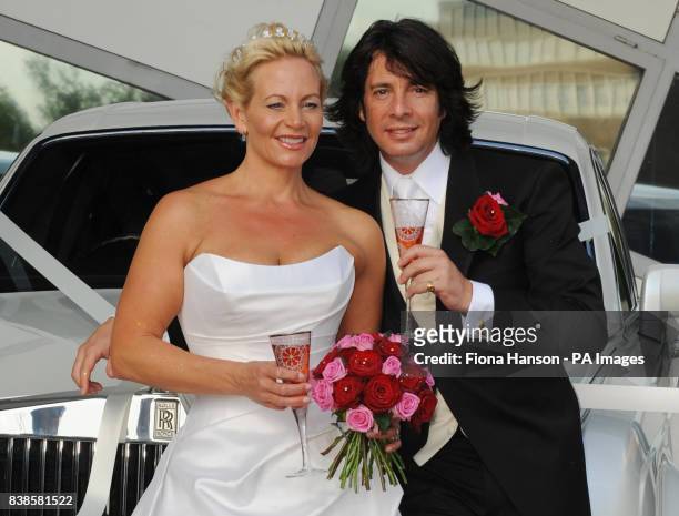Designer and presenter Laurence Llewelyn-Bowen and wife Jackie, a wedding planner, open the National wedding Show at Earls Court 2, London today.