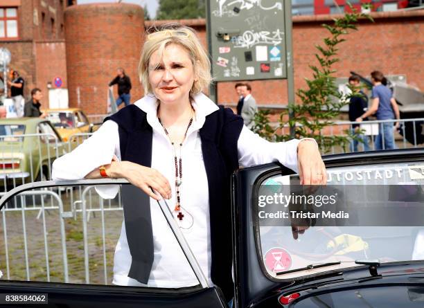 Katharina Schubert during the first day of the Hamburg-Berlin Klassik Rallye on August 24, 2017 in Hamburg, Germany.