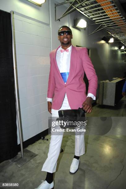 Rookie DeAndre Jordan of the Los Angeles Clippers arrives at the arena prior to the game against the Miami Heat at Staples Center on November 29,...