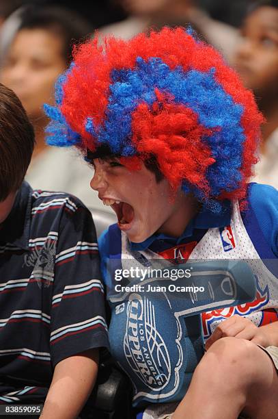 Young Los Angeles Clippers fan reacts during the game against the Miami Heat at Staples Center on November 29, 2008 in Los Angeles, California. NOTE...