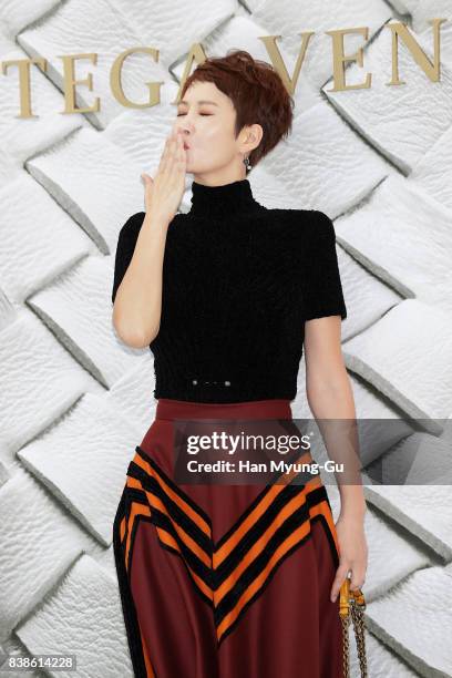 South Korean actress Kim Sun-A attends the photocall for "Bottega Veneta" 2017 FW Collection on August 24, 2017 in Seoul, South Korea.