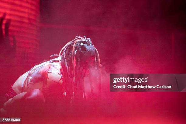 Professional Wrestling: WWE SummerSlam: Finn Balor making entrance before match vs Bray Wyatt at Barclays Center. Brooklyn, NY 8/20/2017 CREDIT: Chad...