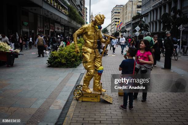 Venezuelan Wladimir Cortez who has arrived in Bogota a month ago after a long trip from Valencia, Cucuta, Pamplona for new job opportunities as an...