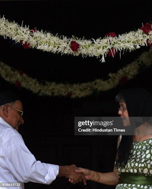 Parsi New Year Pateti Parsis greets each other on occassion of their new year at a Fire Temple at Dadar Parsi Colony.