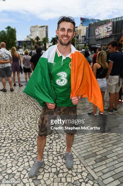 Nevada , United States - 24 August 2017; Conor McGregor supporter Mickey Cusack from Derry, in Las Vegas, prior to the boxing match between Floyd...