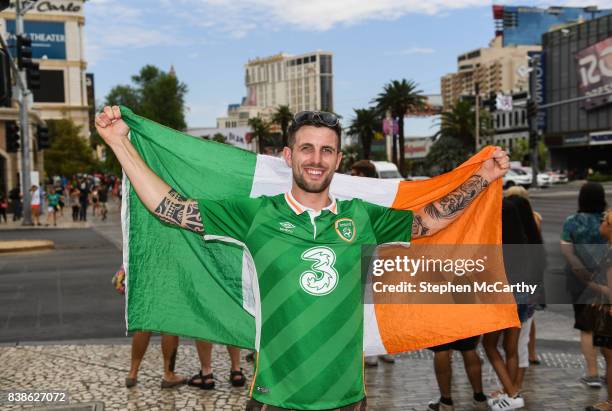 Nevada , United States - 24 August 2017; Conor McGregor supporter Mickey Cusack from Derry, in Las Vegas, prior to the boxing match between Floyd...