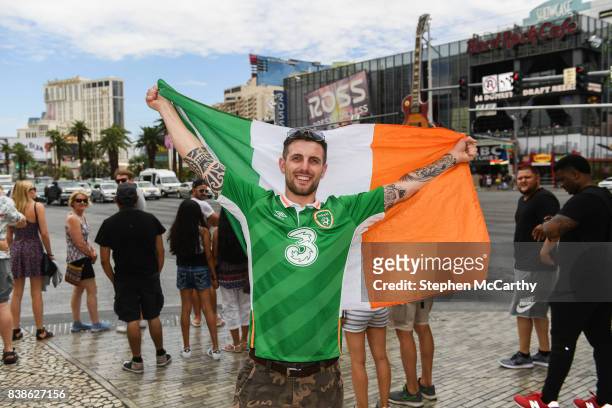 Nevada , United States - 24 August 2017; Conor McGregor supporter Mickey Cusack from Derry, in Las Vegas, prior to the boxing match between Floyd...
